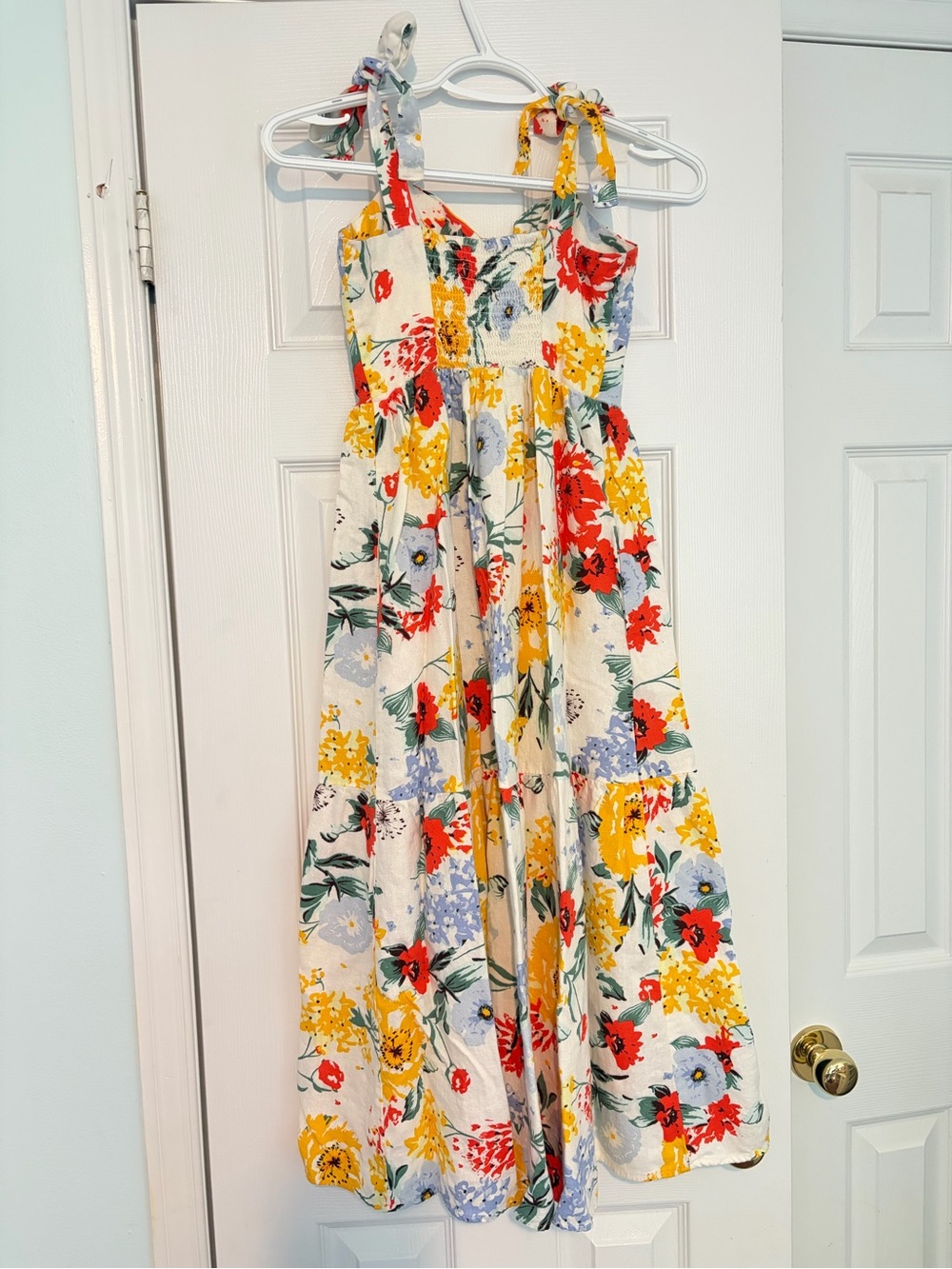 Urban Outfitters Positano Linen Blend Floral Midi Dress - Size XS - Picture 8 of 12